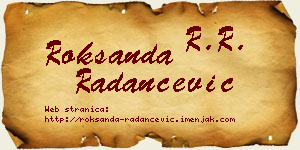 Roksanda Radančević vizit kartica